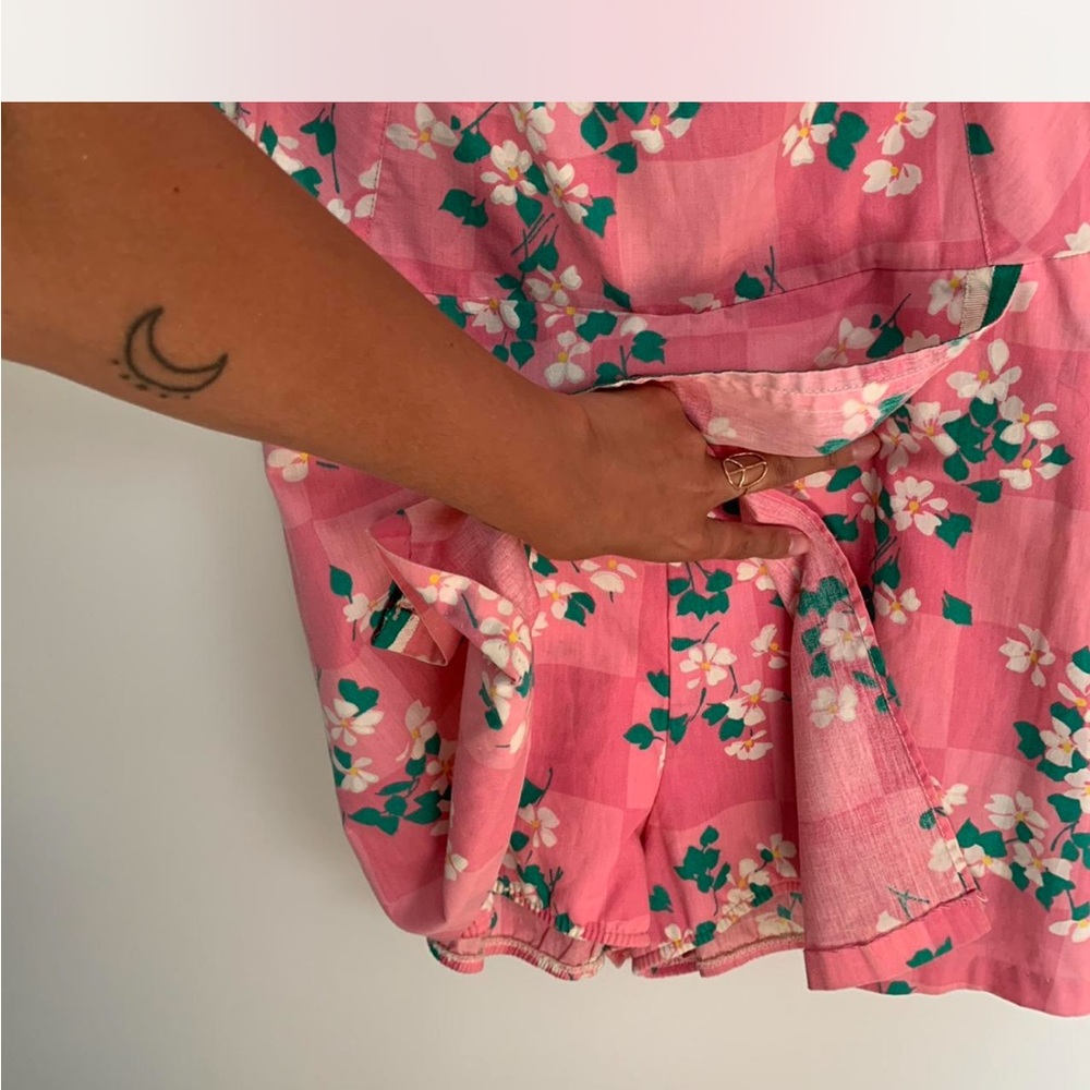 Floral Pink Strapless Dress - Picture 4 of 4
